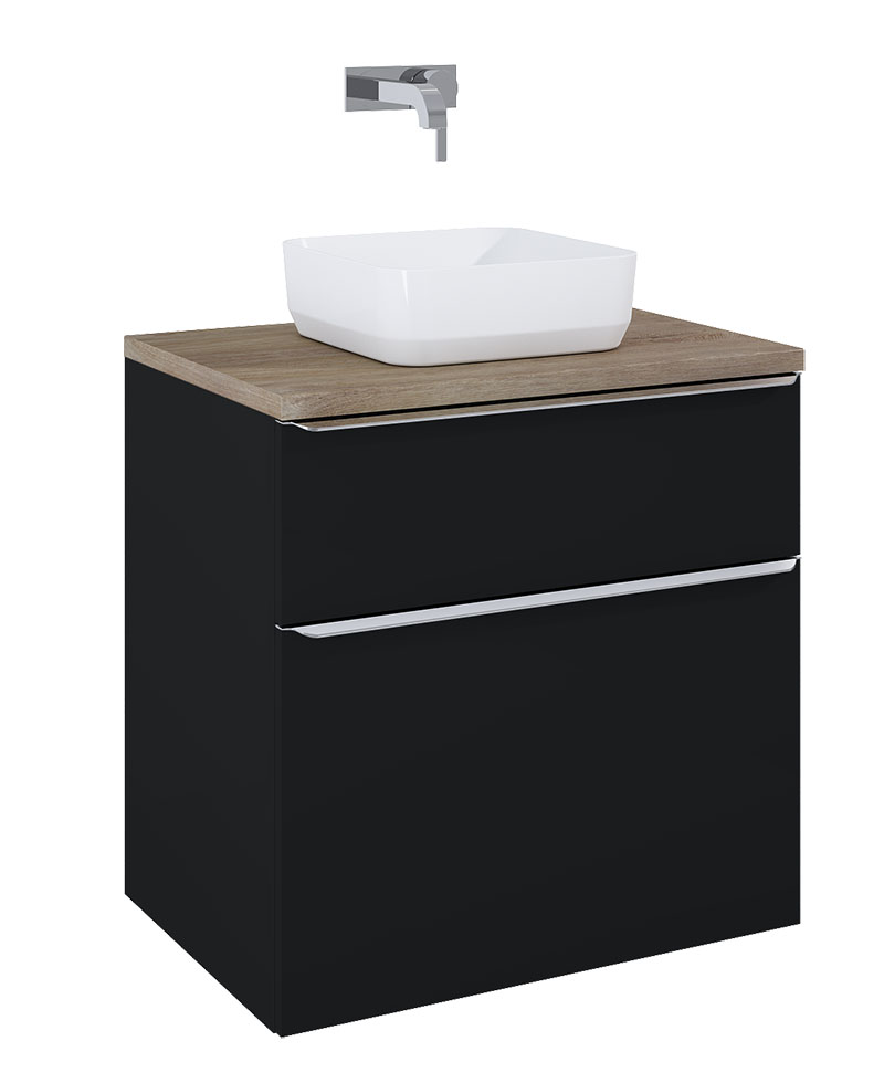 Elita Lofty Black Szafka Z Blatem i Umywalką Nomia 50 cm (168303+145042+167040)